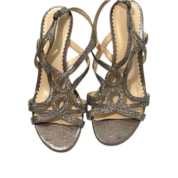 Charter Club Sparkly Silver Wedge Sandals - Size 9M Heels - Excellent Condition - Picture 4 of 9